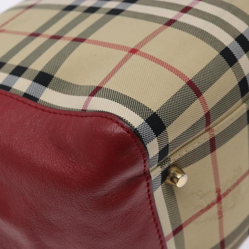 BURBERRY Nova Check Tote Bag Nylon Beige Gold Auth 131730 - Picture 16 of 16